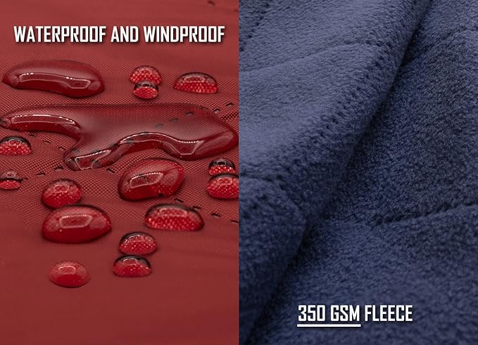 Waterproof Outdoor Blanket Large Fleece Camping & Stadium Blankets for Cold Weather. Perfect for Outdoors, Car, Dogs, Boat, Picnic. Windproof, Extra Warm, Machine Washable.