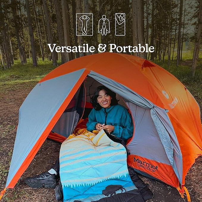 Nomadix Yellowstone Puffer Blanket – Water-Resistant, Eco-Friendly Insulated Blanket with Snaps for Camping, Beach, and Travel, Made from Recycled Materials