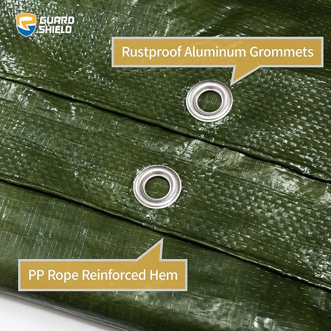 GUARD SHIELD Green Tarp Waterproof 16x20 Feet Medium Duty All Purpose Poly Tarps Cover 7mil