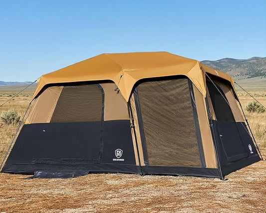 EVER ADVANCED 6 Person Camping Tent, Blackout Design Tent for Camping Instant Cabin Tents for Family with Rainfly, 60s Easy Setup, Water-Resistant