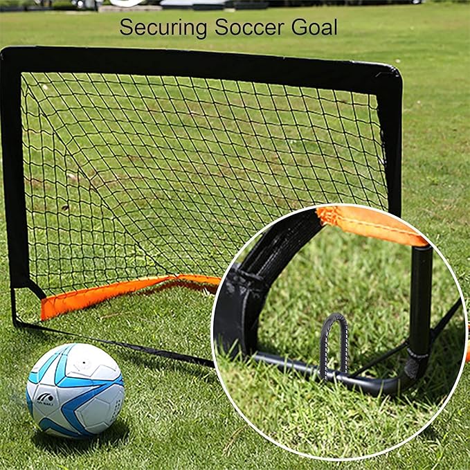 AAGUT 16 Inch 8 Pcs Rebar Trampoline Stakes 3/8" Extra Heavy Duty Metal Steel High Wind Ground Anchors Galvanized U Shaped Hook for Camping Tent Round Chisel Point End Black Powder Coated