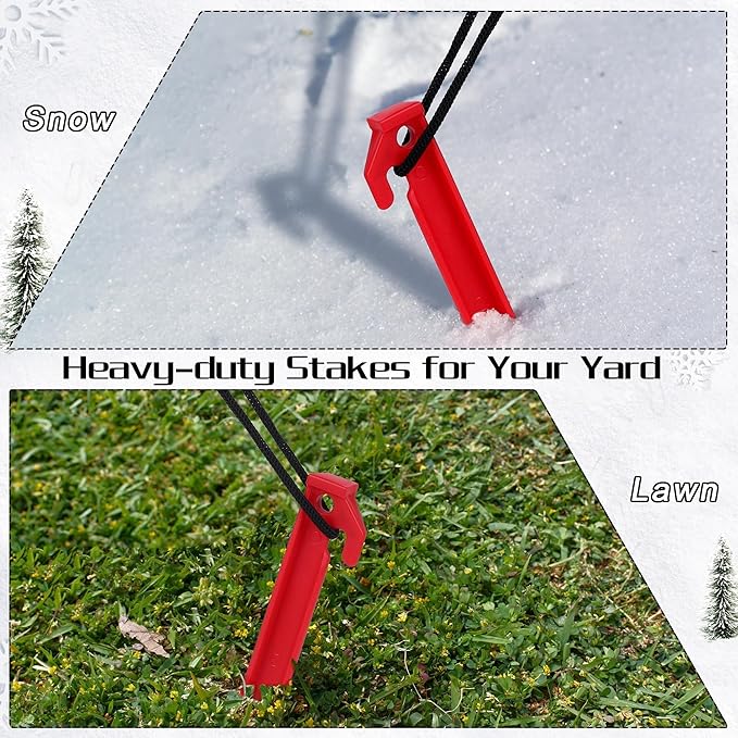 Aodaer 16 Pieces Plastic Inflatable Stakes 8.8 Inch Christmas Halloween Yard Stakes Heavy Duty Anchor Replacement Inflatable Accessories for Garden Outdoor Inflatable Decorations, Red
