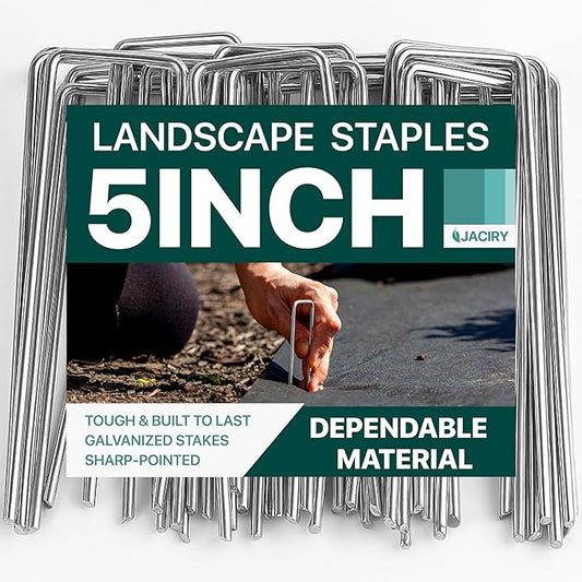 4 Inches Landscape Staples,Galvanized Garden Stakes Yard Stakes Garden Staples Prefect for Weed Barrier Fabric,11 Gauge Landscape pins for Tent,Balloons, Irrigation Tube. (5 Inch 80 Pack)