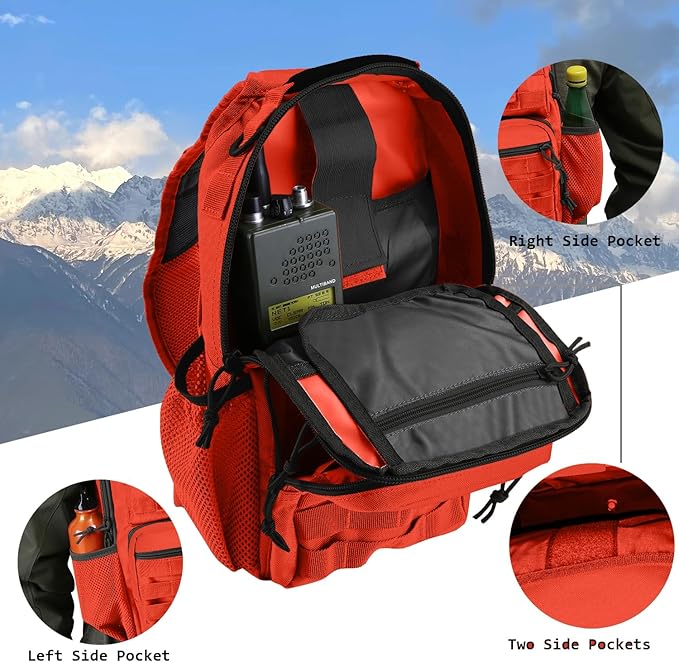 Rover Sling Pack Tactical Shoulder Sling Bag Backpack with Bottle Holder Crossbody Chest Bag, Orange