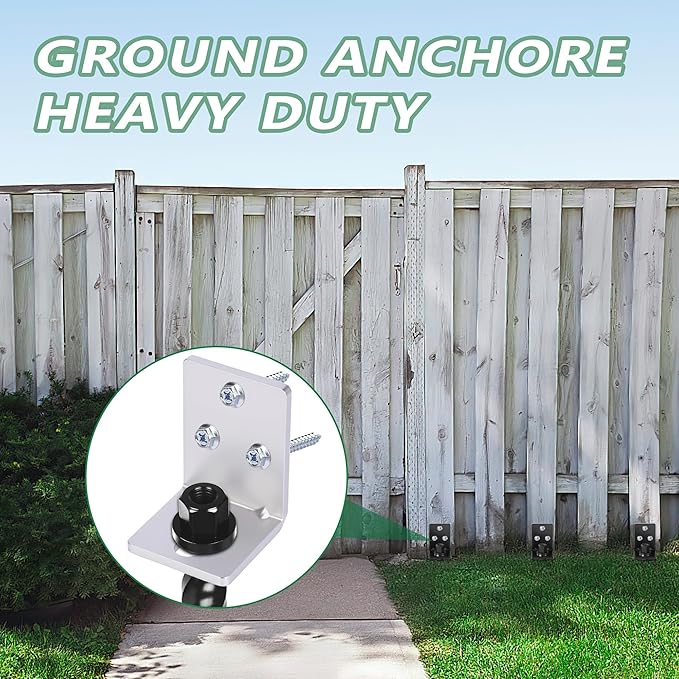 24" Ground Anchors Screw in, 4PCS Heavy Duty Mobile Home Anchors, Multi-Purpose Earth Anchors with Brackets and Adapter for Drill, Ideal for Mobile Homes, Storage Sheds and Carports (Sliver)