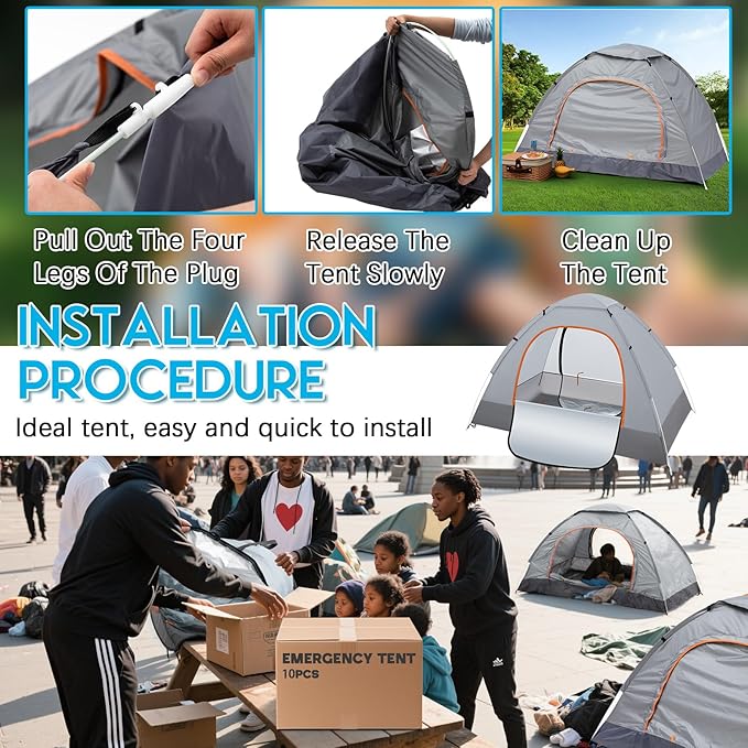 15/10/5 Pack Camping Tents for Homeless Bulk 2 Person Pop up Homeless Backpacking Supplies Adult Waterproof Instant Easy Setup Tent for Hiking Outdoor Travel Camping Donation