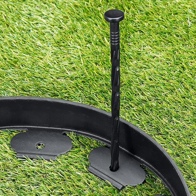 Landscape Edging Stakes, 100 Pcs 8" Plastic Garden Spikes, Spiral Nylon Anchoring Spikes for Paver Edging, Weed Barriers, Artificial Turf, Tent, Grass Pathway and More, Black