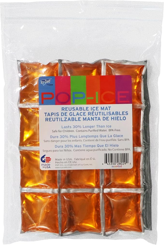 ICY-COOLS Reusable Ice Packs for Coolers - Flexible Ice Sheets, Flat and Long-Lasting for Camping or Lunch Boxes, 10x16 & 8x12, 1 or 3 Pack