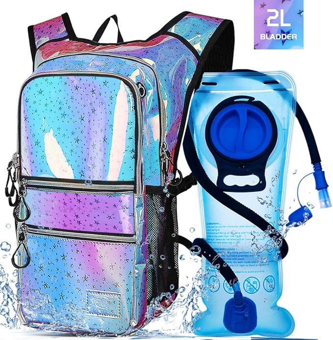 Hydration Backpack Pack, Water Backpack 20L Capacities Included 2L Hydration Bladder, Festival Essential - Rave Hydration Pack Hydropack Hydro for Hiking, Festival Gear