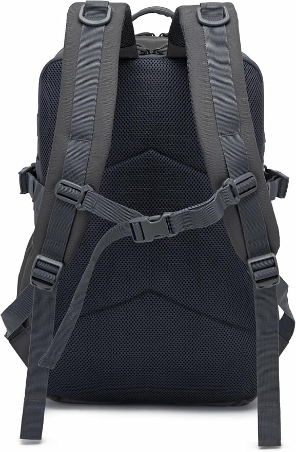 Wotony Military Tactical Backpack for Men Waterproof Daypack 3 Day Assault Pack Laser-Cut MOLLE Webbing Design with Water Bottle Holder Black Small Tactical Assault Bag (dark gray, 35L)