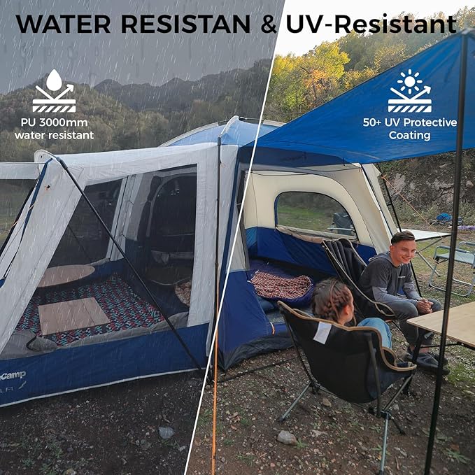 KingCamp SUV Tent, Instant 6-8 Person Waterproof & Windproof Tailgate Car Camping Tent with Movie Screen for Family Camping & Outdoor Adventures