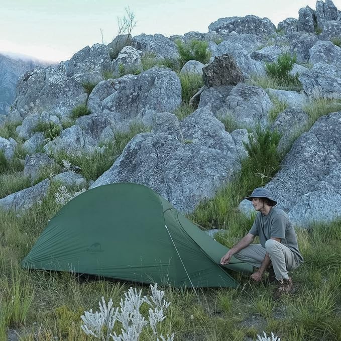 Naturehike Cloud Up 1 Person Tent, Lightweight Backpacking Tents for One Man, Waterproof Ultralight One Person Tent for Camping Hiking Backpacking
