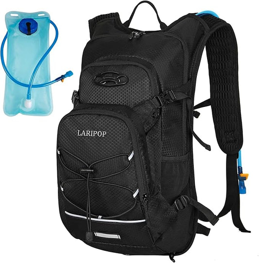 LARIPOP 18L Hydration Backpack with 2L Leak-Proof Water Bladder for Hiking Cycling Running Men Women