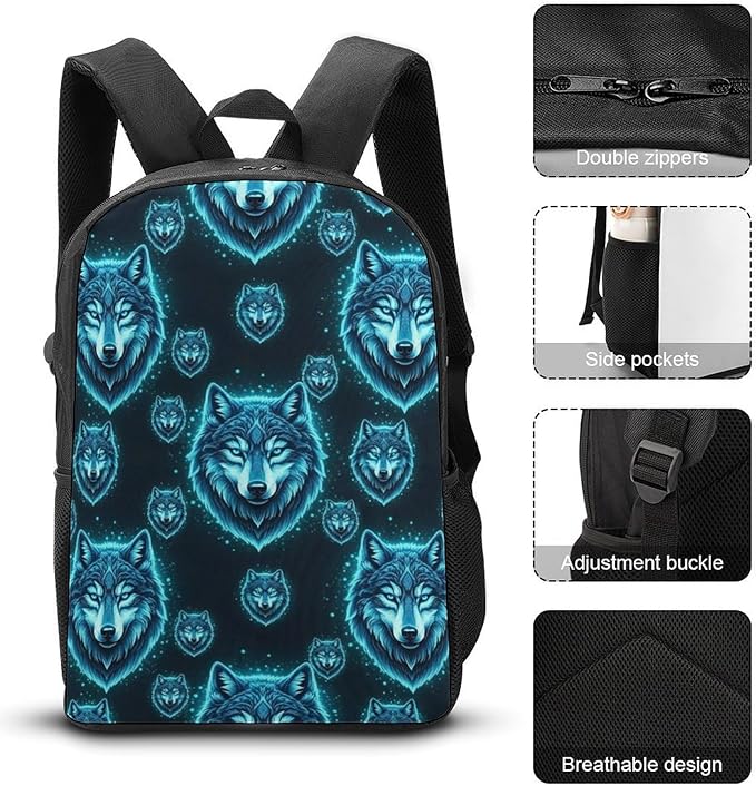 Convenient Anti-Theft Dual Shoulder Bag for Biking and Hiking Adventures, Blue Wolf, Travel Hiking Daypack