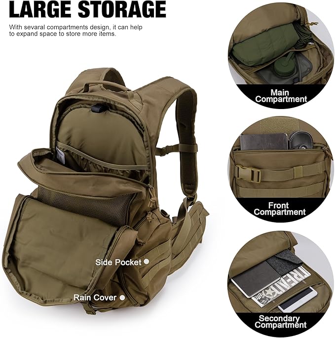 Mardingtop 28L Tactical Backpacks Molle Hiking daypacks for Camping Hiking Military Traveling Motorcycle
