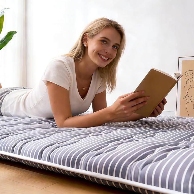 Premium Foam Japanese Floor Mattress Futon Mattress,100% High Density Comfortable Foam, Thicken Tatami Mat Sleeping Pad, Ideal for Comfort and Support, Queen (80" X 60")