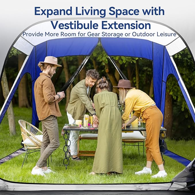 SUV Tent for Camping, SUV Camping Tent with Awnings, Waterproof Blow Up Tent, Easy Setup Car Truck Camping Tent