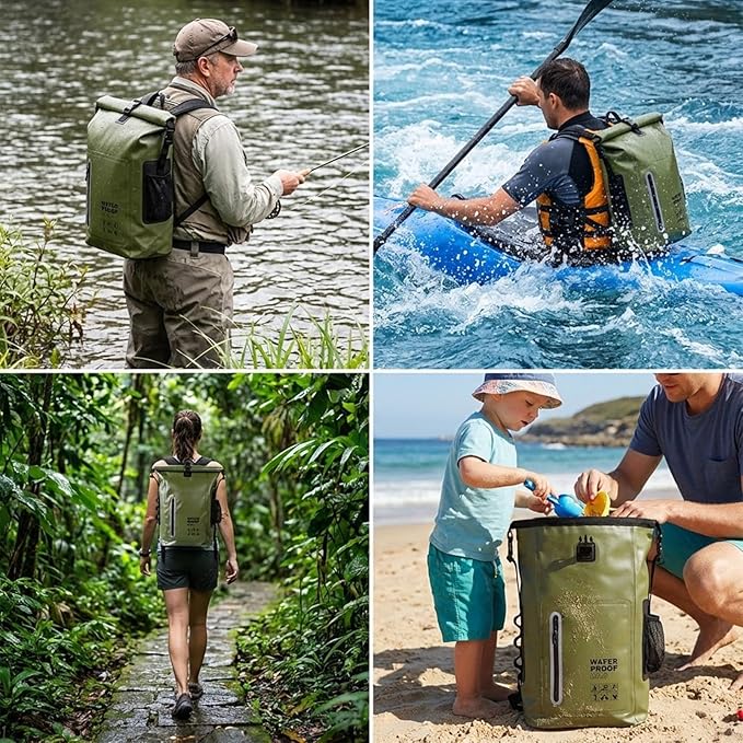 Dry Bag Waterproof 25L-Floating&Lightweight Bags for Women Waterproof Backpack for Kayaking, Boating, Fishing,Paddle boarding, Camping, Hiking,Roll-Top Seal&Adjustable Shoulder Straps