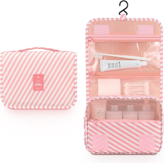 Mossio Hanging Toiletry Bag - Large Cosmetic Makeup Travel Organizer for Men & Women with Sturdy Hook