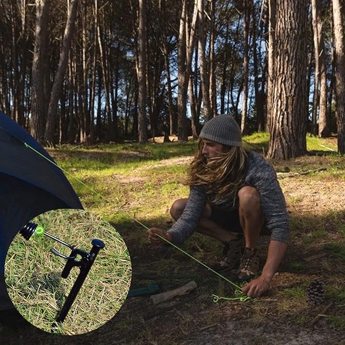 20 Pack 8 inch Tent Stakes Heavy Duty Metal Tent Pegs for Camping Steel Tent Pegs Unbreakable and Inflexible