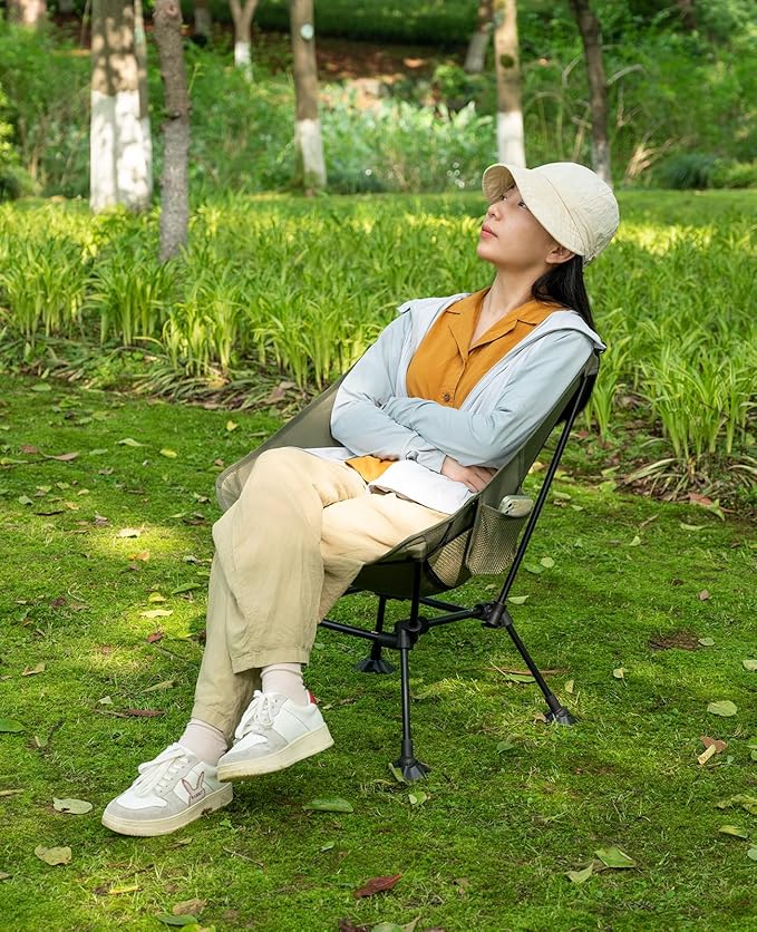 iClimb Ultralight Compact Camping Folding Beach Chair with Anti-Sinking Large Feet