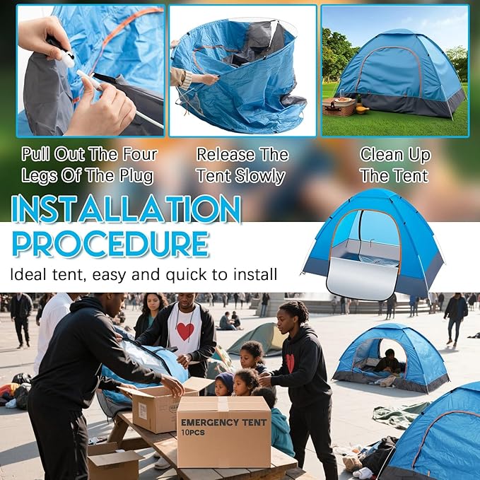 15/10/5 Pack Camping Tents for Homeless Bulk 2 Person Pop up Homeless Backpacking Supplies Adult Waterproof Instant Easy Setup Tent for Hiking Outdoor Travel Camping Donation