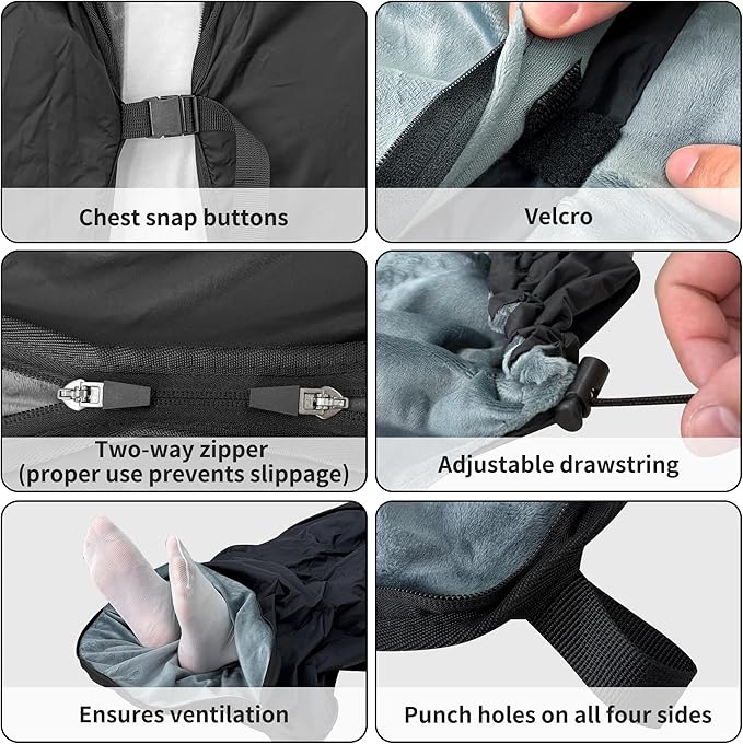 ONTYZZ Waterproof Camping Blanket, Windproof Poncho Hoodie Blankets with with Crystal Velvet Lining, Wearable Sleeping Bag for Stadium, Concerts, Car Travel, Beach, Picnic, One Pack(79 x 59'')