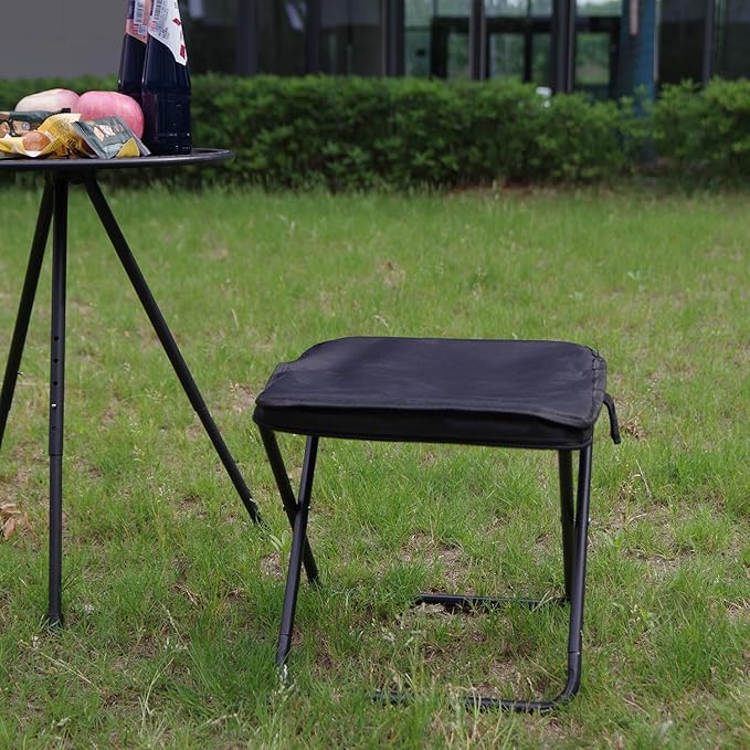 Outdoor Pocket Portable Chair,Lightweight Stool,for Camping,Hiking,Queue,shortbreak Anytime (Black, Large)