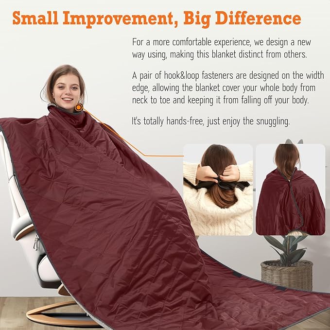 Outdoor/Indoor Sherpa Blanket, Oversized Waterproof Stadium Blanket for Cold Weather. Warm, Soft, Portable, Great for Stadium, Sports Events, Camping, Indoor - 82x56in., Antique Ruby