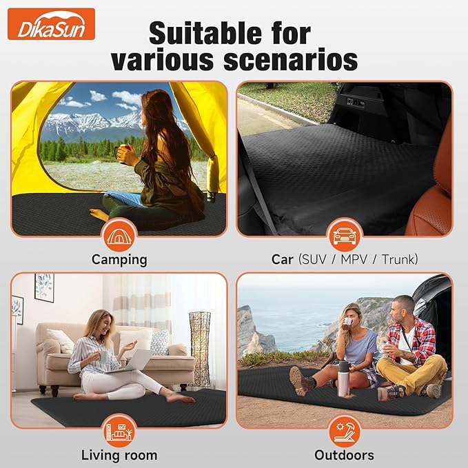 SUV Air Mattress, Self-Inflating Memory Foam Car Bed Mattress for SUV, Travel Camping Car Sleeping Pad with Storage Bag