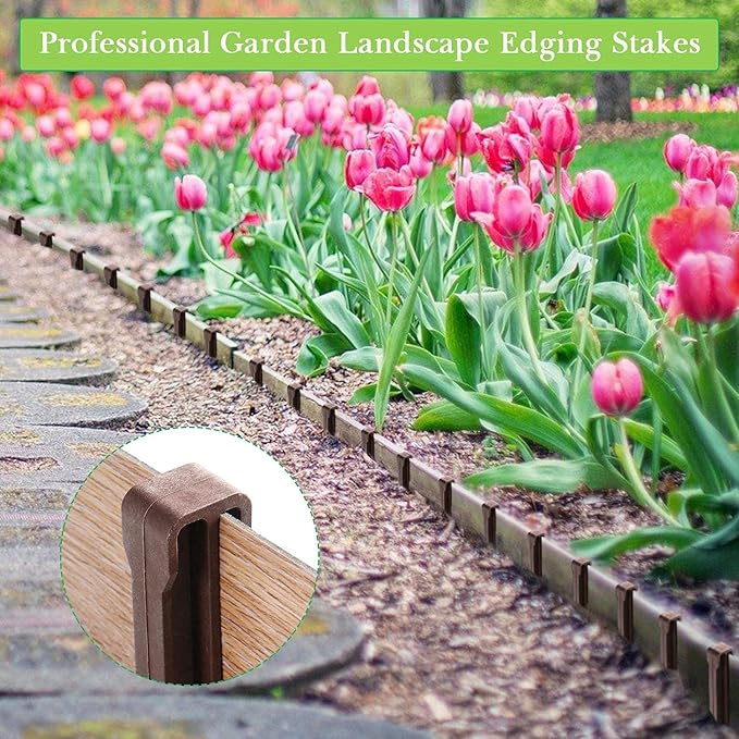 16 Pack Garden Landscape Stakes 10 inch Heavy Duty Plastic Stakes Tent Stakes Anchoring Spikes for Edging Terrace Board and Christmas Inflatables Garden Decorations Nails Brown