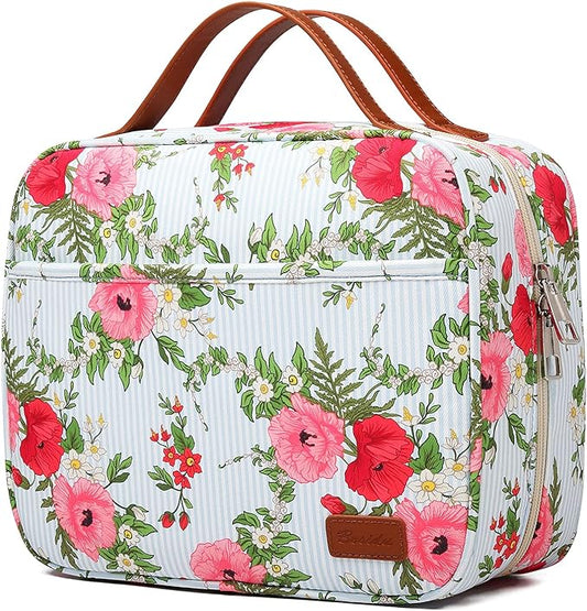 Bosidu Hanging Travel Toiletry Bag,Large Capacity Cosmetic Travel Toiletry Organizer for Women with 4 Compartments & 1 Sturdy Hook,Perfect for Travel/Daily Use/Christmas