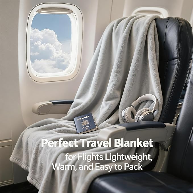 SNZ Cozy Wearable Blanket for Women & Men - 60"x33" Fleece Poncho, Warm Office Chair Lap Blanket, Travel, Camping & Home Wrap - Comfy Poncho Throw - Gift for Mom, Elderly