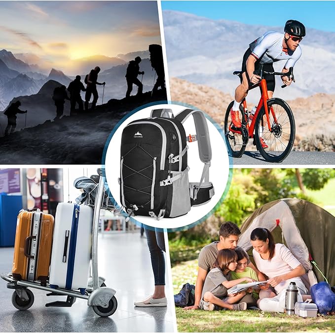 IGOLUMON Hiking Backpack 40L Packable Hiking Daypack for Men Women Waterproof Lightweight Foldable Camping Backpack