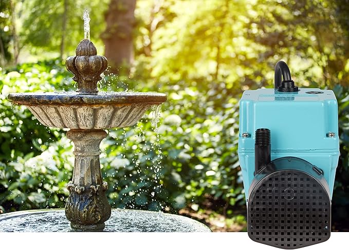 Little Giant 2E-38NY 230 Volt, 300 GPH, 1/40 HP, Manual In-line/Submersible Small Oil-filled Aluminum Pump with 12-ft. Cord (Plug-less), Blue, 502216
