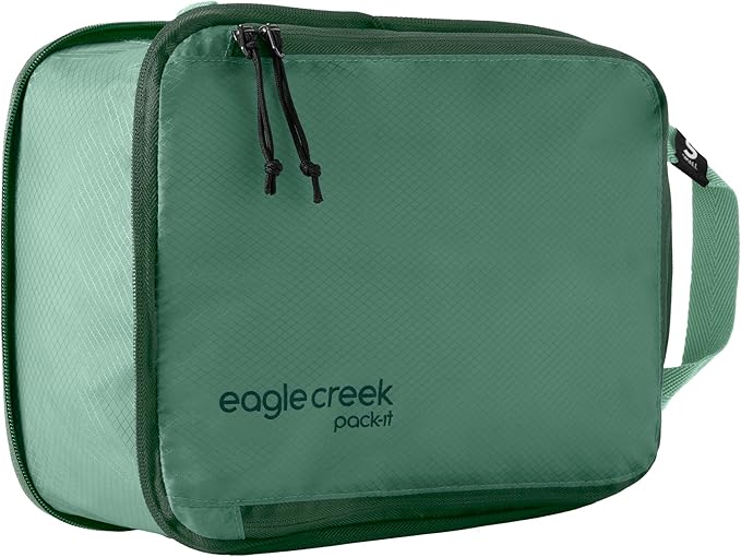 Eagle Creek Pack-It Isolate Compression Cube - Compression Packing Cubes for Optimizing Luggage Space - Convenient Top Handle - Self Repairing Zippers - Small - Willow Green
