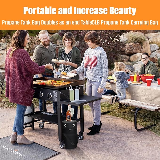 Kovshuiwe 600D Heavy Duty Propane Tank bag Fits Standard 5 lb Tank Cylinder, Outdoor Propane Tank Storage Cover with Stable Tabletop Feature UV Weather Resistant 9.06" Dia x 13.8" H