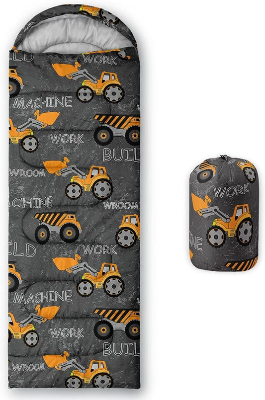 Kids Sleeping Bag for Boys Girls,Rocket Moon Print-Lightweight Warm Portable Outdoor Indoor-Waterproof Cold Weather Resistant Sleeping Bag for Camping Hiking