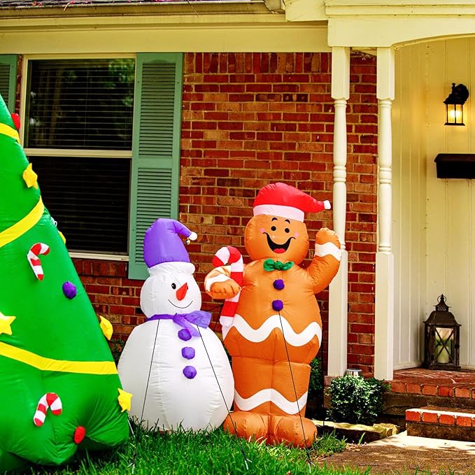 Inflatable Yard Stakes for Inflatables, Metal Tent Stakes Heavy Duty and 5 Feet Tethers with Hooks for Holiday Inflatable Decorations Camping Xmas Decoration(64 Pcs)