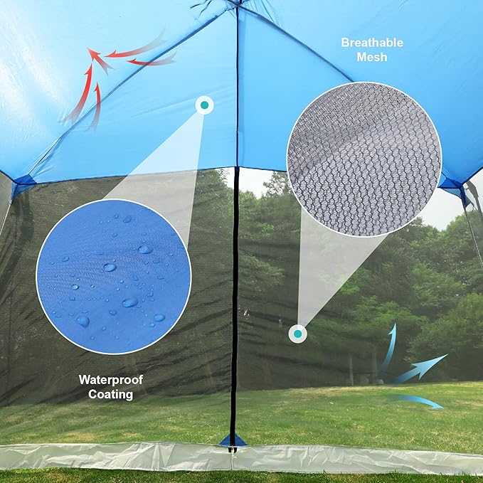 LET'S CAMP Screen House Tent 13"X 9",Netted Canopy Mesh Tents for Patios Camping, Blue