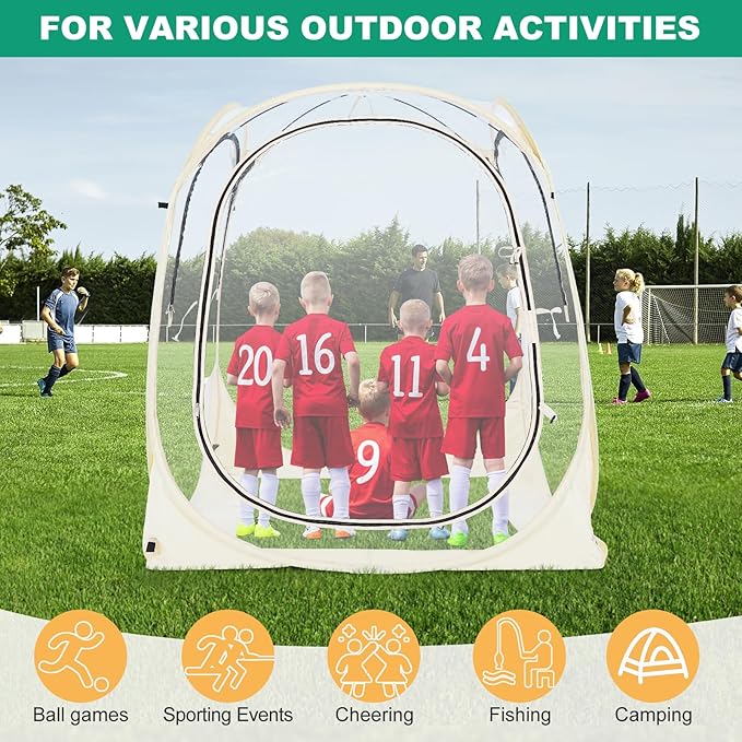 LILYPELLE All Weather Sports Shelter, Instant Pop-Up Tent, Provides Rain Protection for Watching Sports, Camping, Fishing, Cheering