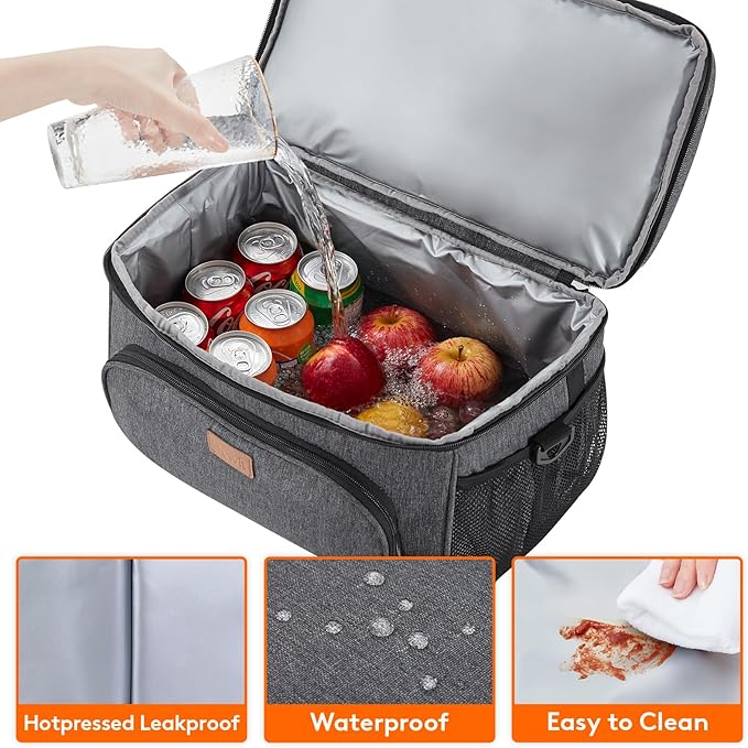Lifewit Insulated Cooler Bag, 32/48 Can Large Leakproof Beach Cooler, Lightweight Portable Double Layer Soft-Sided Travel Ice Chest for Camping, Kayaking, Road Trips, Grocery Shopping
