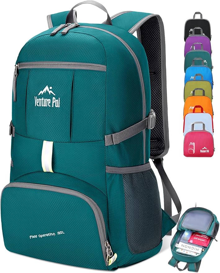 Venture Pal 35L Ultralight Lightweight Packable Foldable Travel Camping Hiking Outdoor Sports Backpack Daypack