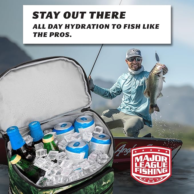 Mossy Oak MLF Fishing Cooler Backpack - Major League Insulated Leak Proof Beverage Coolers Bag