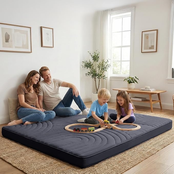 ZonLi Japanese Floor Mattress Futon Mattress, 2.5'' Thick Tatami Mat Foldable Mattress, Full Size 80''x54'' Japanese Bed Sleeping Pad for Adults, Bedroom Dorm Camping