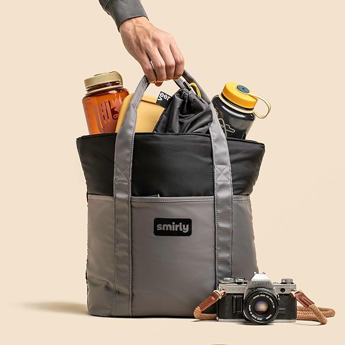 SMIRLY Large Insulated Cooler Bag, Thermal Insulated Grocery Bags, Collapsible Cooler Tote for Travel,Beach or Picnic