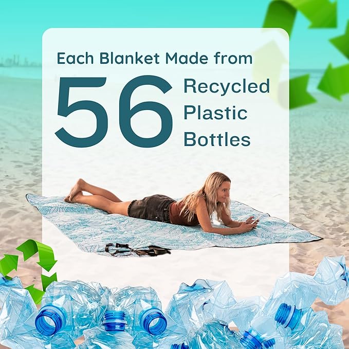 Nakie Picnic Blanket - Extra Large, Waterproof, Machine Washable, Easy Storage. Perfect for Camping, Picnics & Outdoor, Children by The Beach or Playing with Dog, 78inch x 78inch (Floating Lotus)