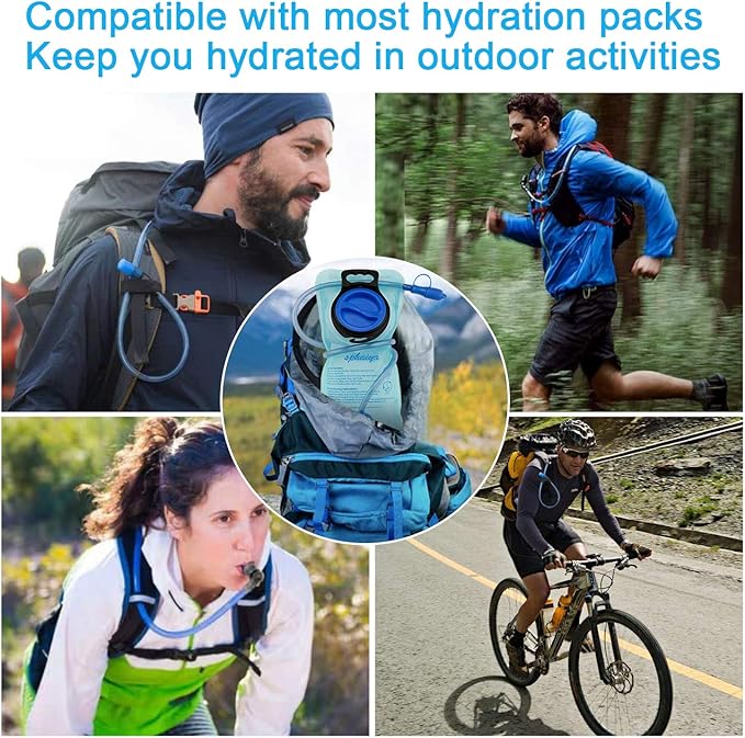 2 Pack Hydration Bladder 2L-3L with Cleaning Brush - Wide Opening, Leak Proof Water Reservoir for Hiking Cycling Running Camping Backpack - BPA Free