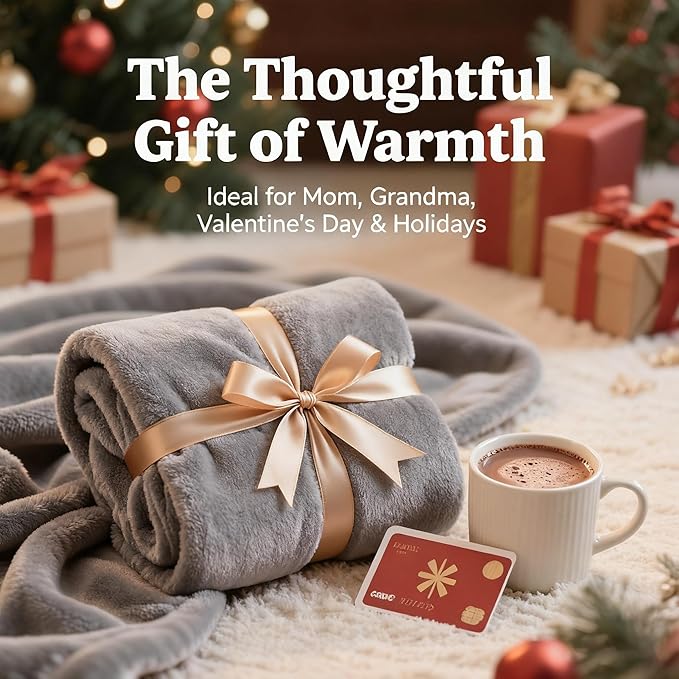 SNZ Cozy Wearable Blanket for Women & Men - 60"x33" Fleece Poncho, Warm Office Chair Lap Blanket, Travel, Camping & Home Wrap - Comfy Poncho Throw - Gift for Mom, Elderly