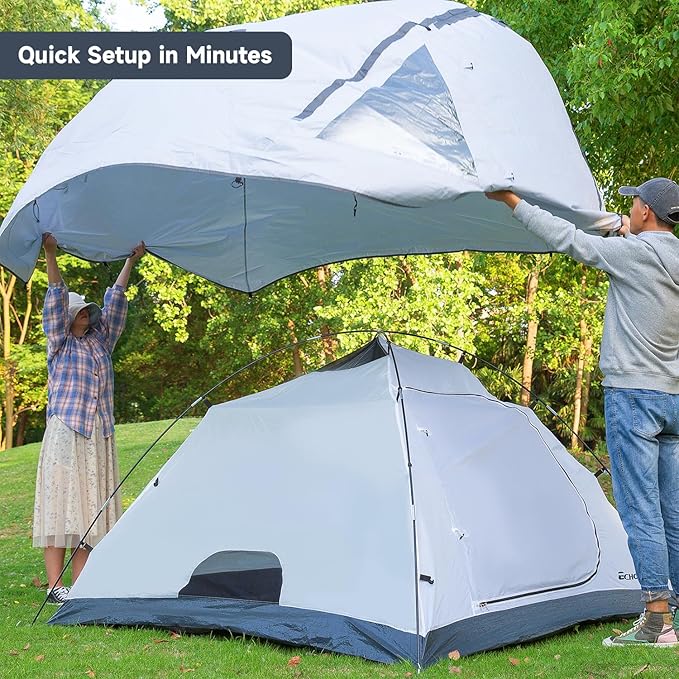 EchoSmile Camping Family Tent for 2-3 Person, Waterproof Dome Tent with Vestibule, Ultralight Easy Setup for Outdoor Camping, 3 Season